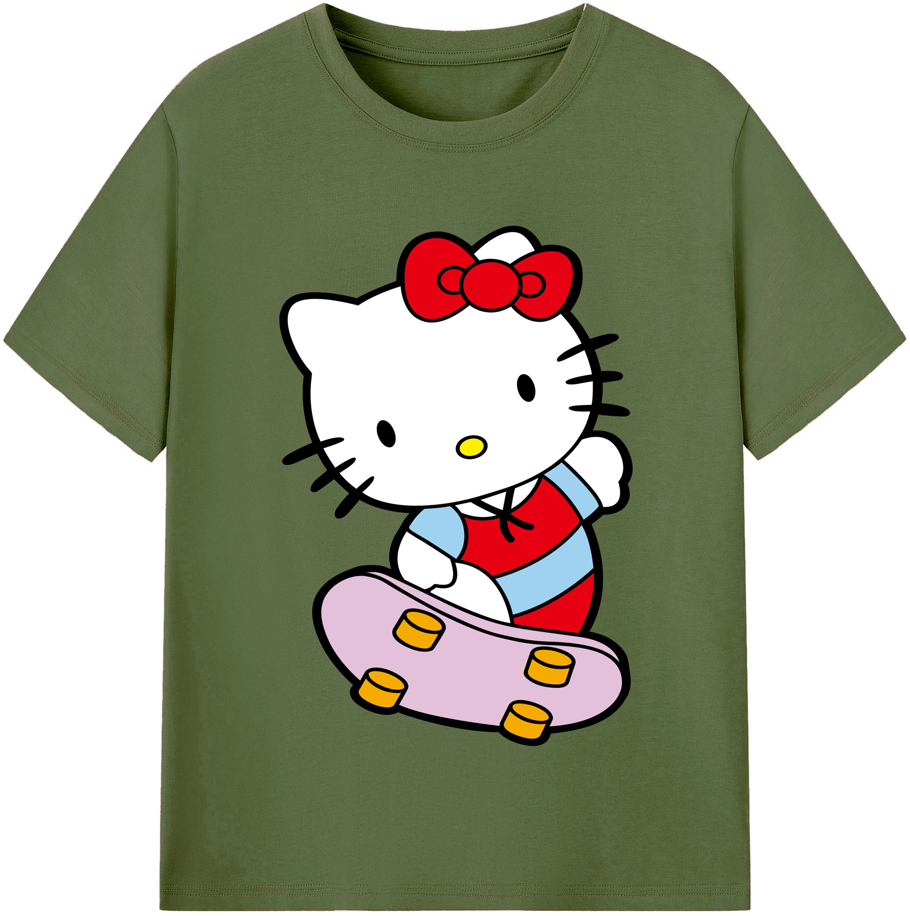 （画像用） Hello Kitty ハローキティ 綿100％半袖Tシャツ（フロントプリント）